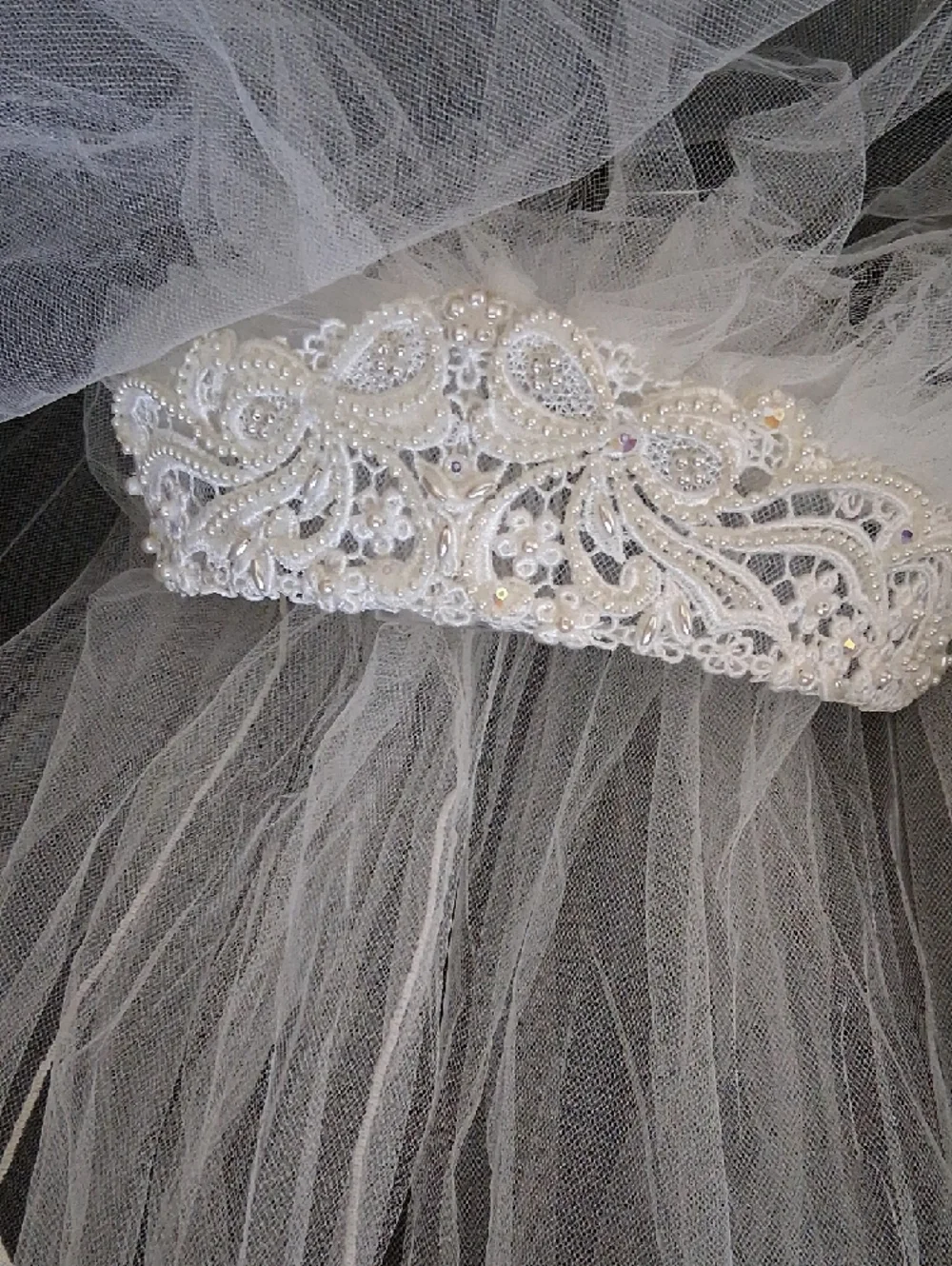 Vintage Bridal Headband with Veil 1980's 1990's - Picture 10 of 13